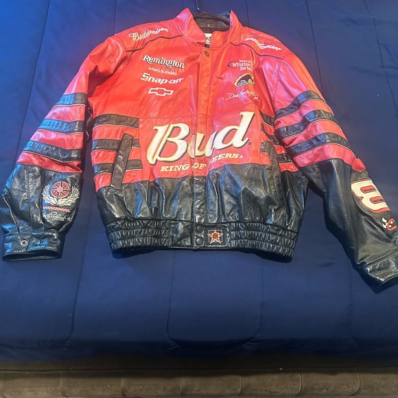 Vintage NASCAR Dale Earnhardt Jr Bud Light Chase Authentics leather jacket - Picture 1 of 2